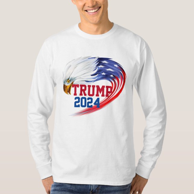La camiseta de manga de largo plazo de Eagle Trump (Anverso)