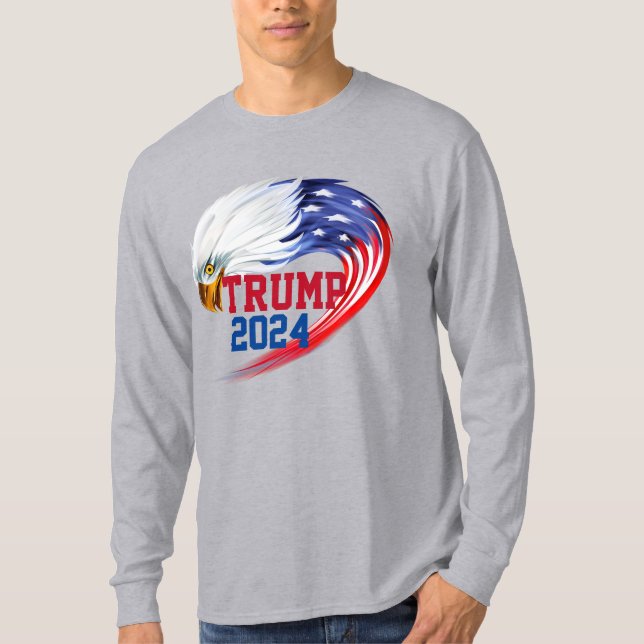 La camiseta de manga de largo plazo de Eagle Trump (Anverso)