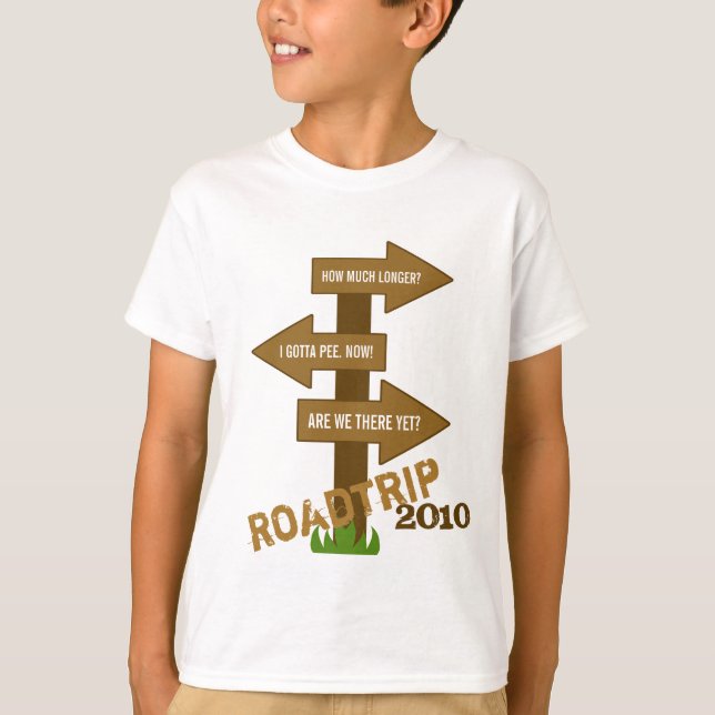 La camiseta de Roadtrip de los niños divertidos de (Anverso)