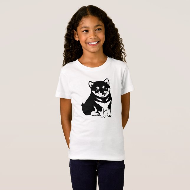 La camiseta de Shiba Inu de perrito del perro del (Anverso completo)