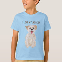 La camiseta de un niño dulce Morkie Blue
