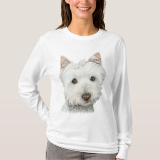 La camiseta de Westie del perro de la mujer linda