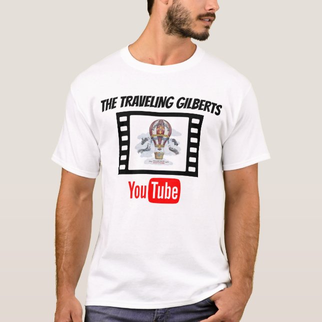 La camiseta de YOUTUBE de Gilberts viajantes (Anverso)