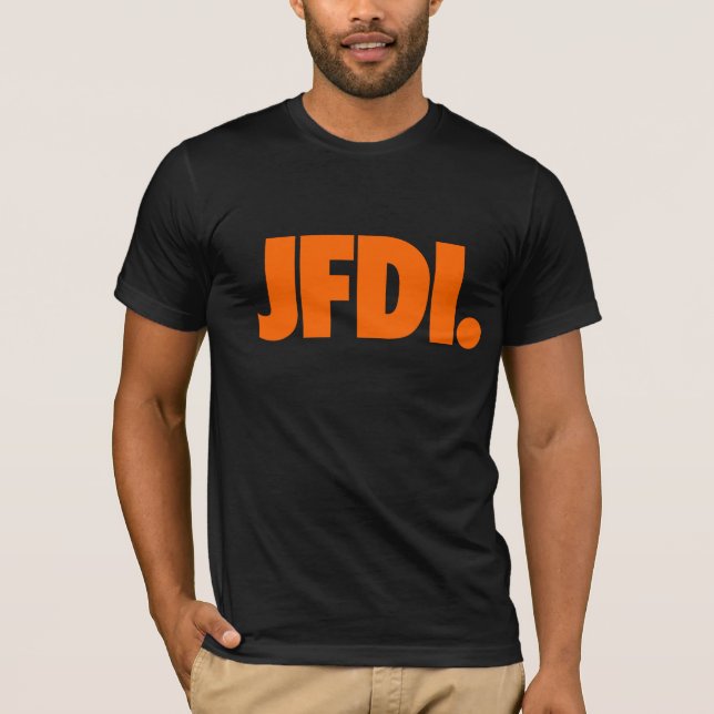 La camiseta definitiva de JFDI (negro) (Anverso)