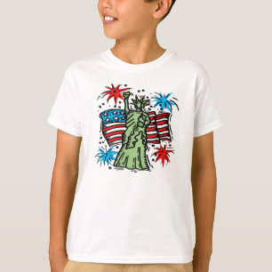 La camiseta del 4 de julio de un niño: "Dama Liber