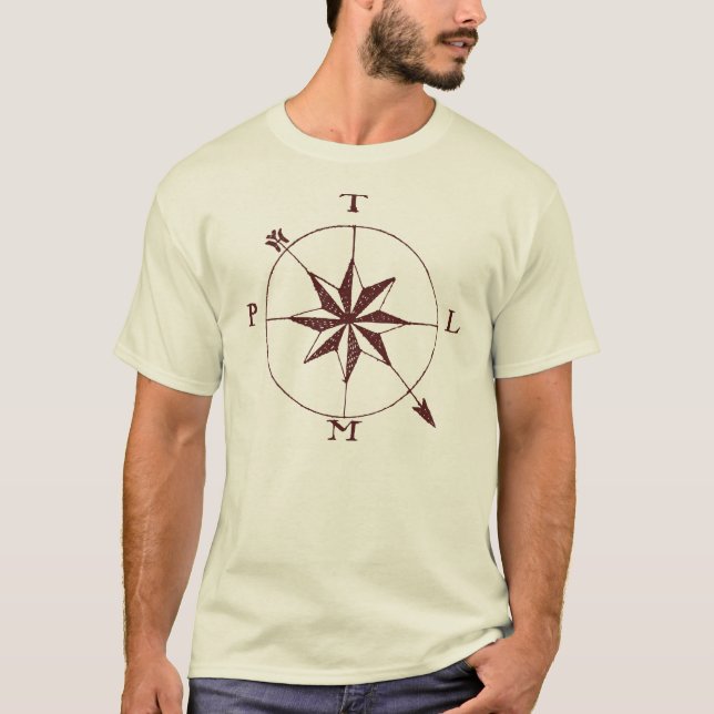 La camiseta del amante antiguo del mapa con el (Anverso)