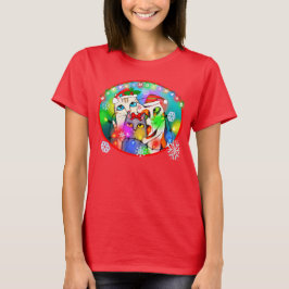 La camiseta del amante del gato del navidad