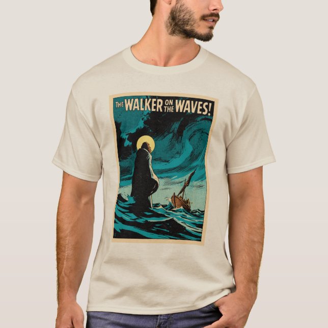 La camiseta del caminante sobre las olas (Anverso)