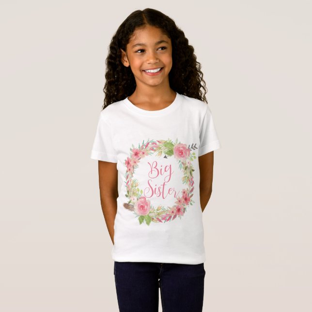 La camiseta del chica de la acuarela de la hermana (Anverso completo)