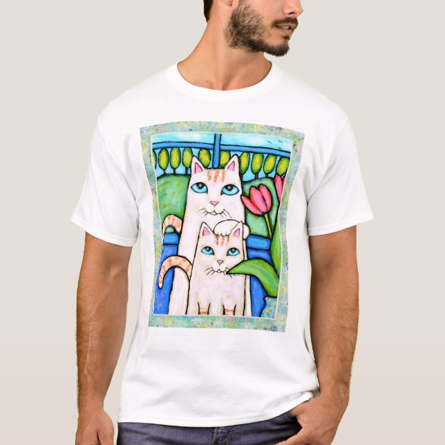 La camiseta del chica de los gatos del gatito (Anverso)