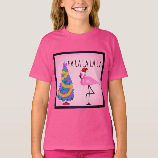 La camiseta del chica del flamenco del gorra de (Anverso)