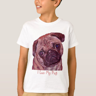 La camiseta del chica pintado perrito del retrato