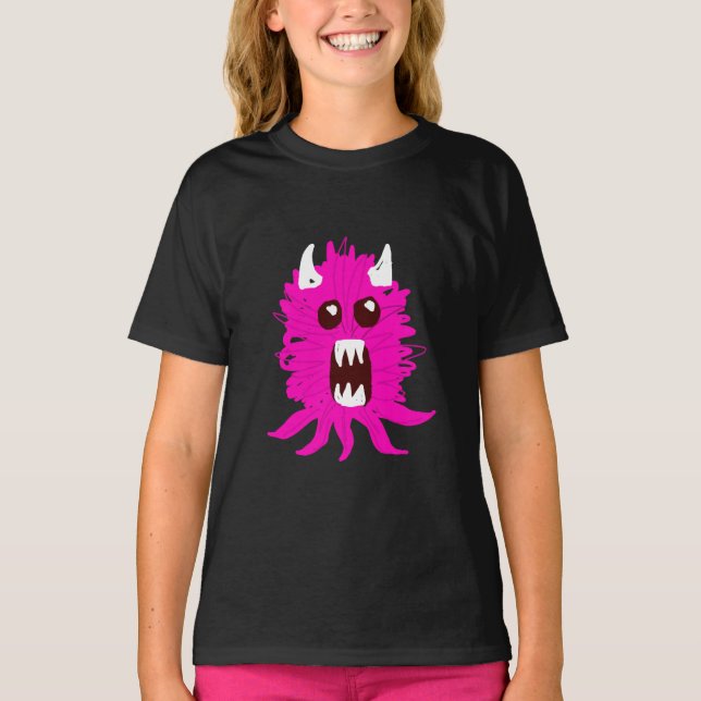 La camiseta del chica rosado del monstruo (Anverso)