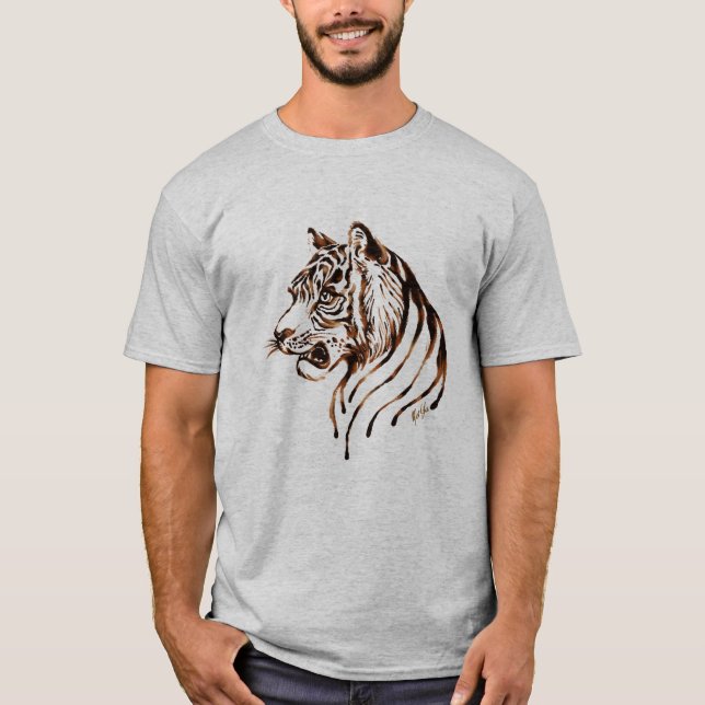 La camiseta del chocolate del tigre de los hombres (Anverso)