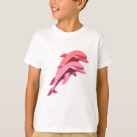 La camiseta del delfín de los niños rosados del