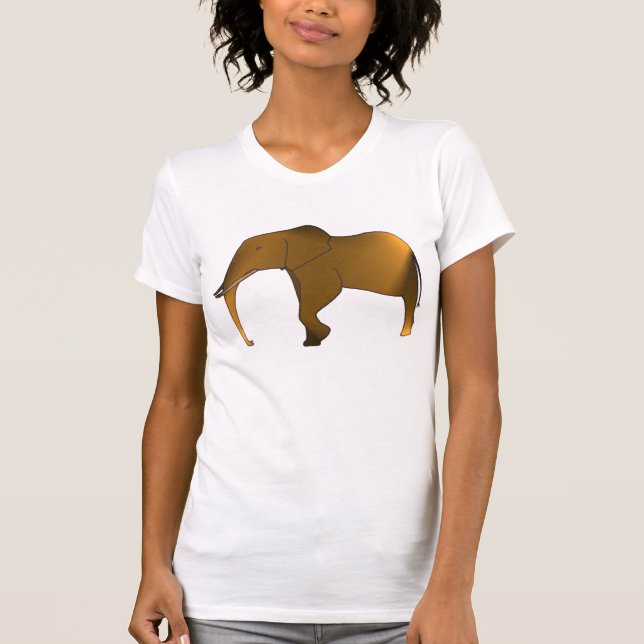 La camiseta del elefante de las mujeres modernas (Anverso)