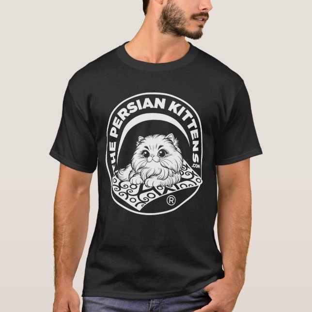 La camiseta del logotipo de gatitos persas / Blanc (Anverso)