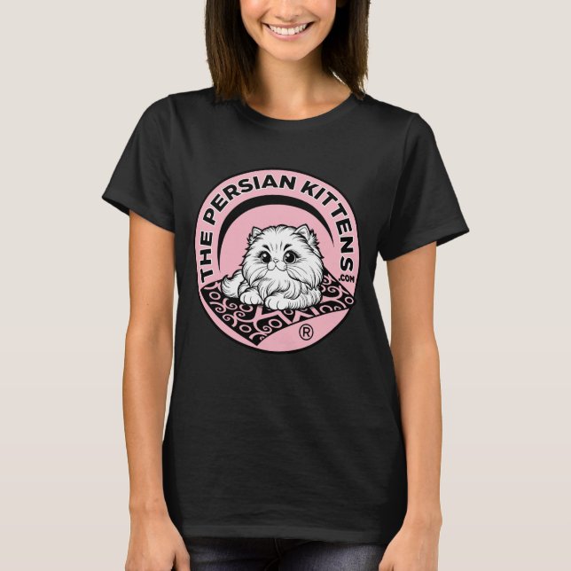 La camiseta del logotipo de gatitos persas / fondo (Anverso)