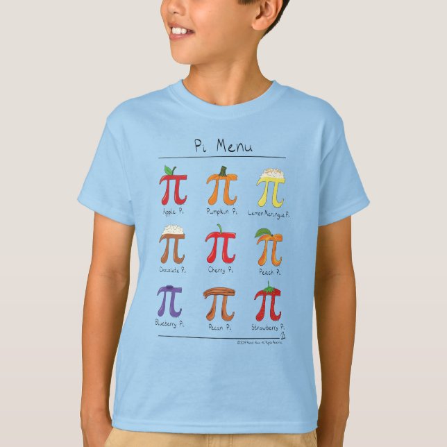 La camiseta del muchacho de la matemáticas pi del (Anverso)