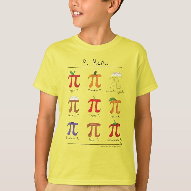 La camiseta del muchacho de la matemáticas pi del (Anverso)