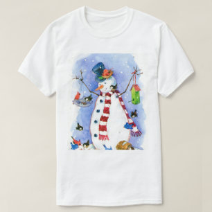 La camiseta del muñeco de nieve más feliz