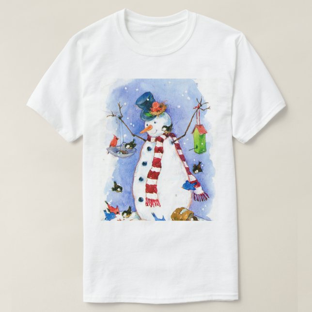 La camiseta del muñeco de nieve más feliz (Diseño del anverso)
