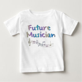 La camiseta del músico del arco iris del niño