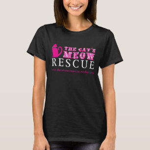 La camiseta del negro del rescate del maullido del