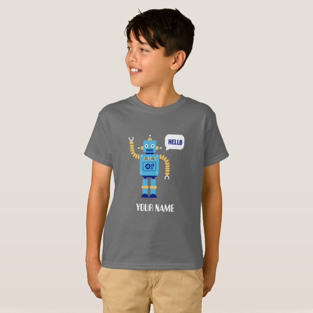 LA CAMISETA DEL NIÑO CON EL ROBOT Y EL NOMBRE DEL (Anverso completo)