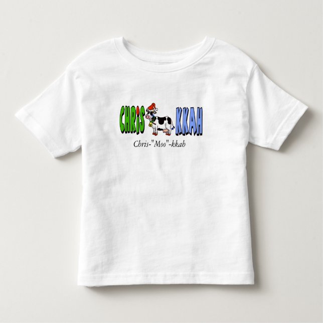 La camiseta del niño de Chrismukkah con la vaca (Anverso)