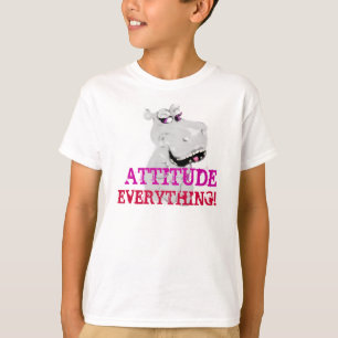 La camiseta del niño de la actitud del hipopótam
