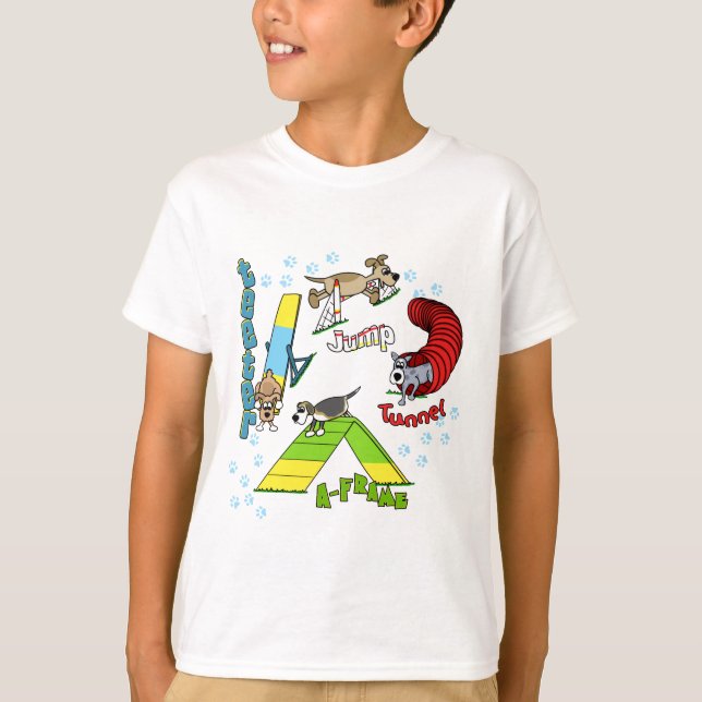 La camiseta del niño de la agilidad del perro del (Anverso)