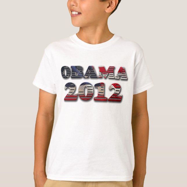 La camiseta del niño de la bandera de Obama 2012 (Anverso)