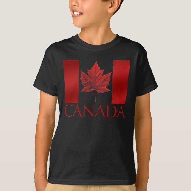 La camiseta del niño de la hoja de arce de la (Anverso)
