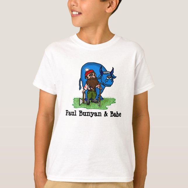 La camiseta del niño de Paul Bunyan y del bebé (Anverso)