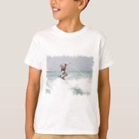 La camiseta del niño de Wakeboarding
