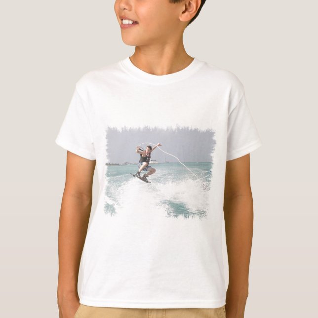 La camiseta del niño de Wakeboarding (Anverso)