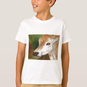 La camiseta del niño del aceo de la vaca del