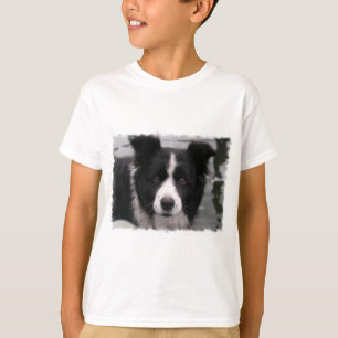 La camiseta del niño del border collie