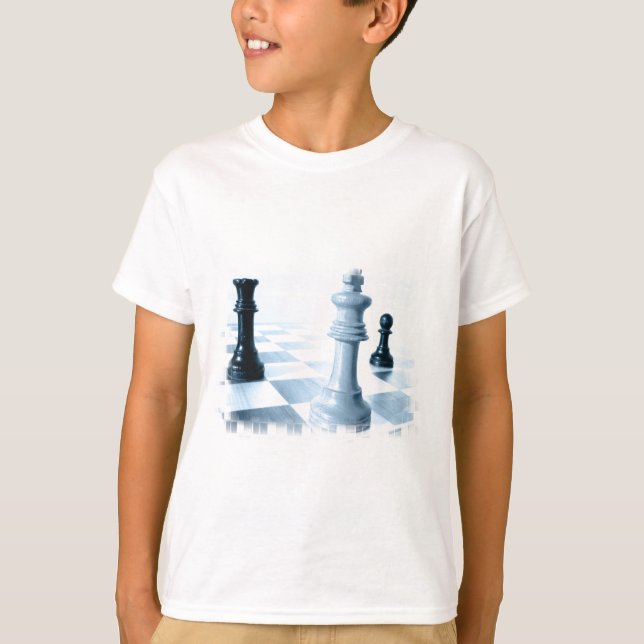 La camiseta del niño del diseño del ajedrez (Anverso)
