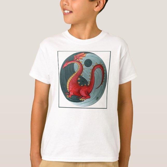 La camiseta del niño del dragón de Ying-Yang (Anverso)
