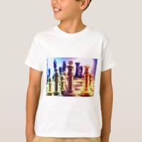 La camiseta del niño del juego de ajedrez