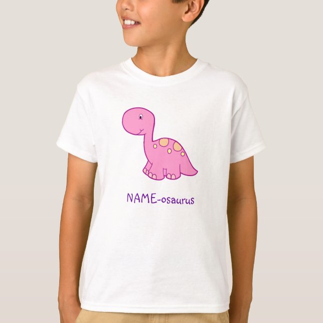 La camiseta del niño del Nombre-osaurus del (Anverso)