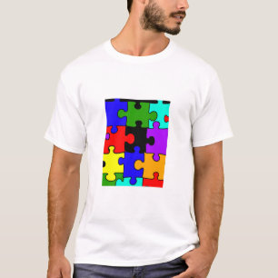 la camiseta del niño del pedazo del puzzel del