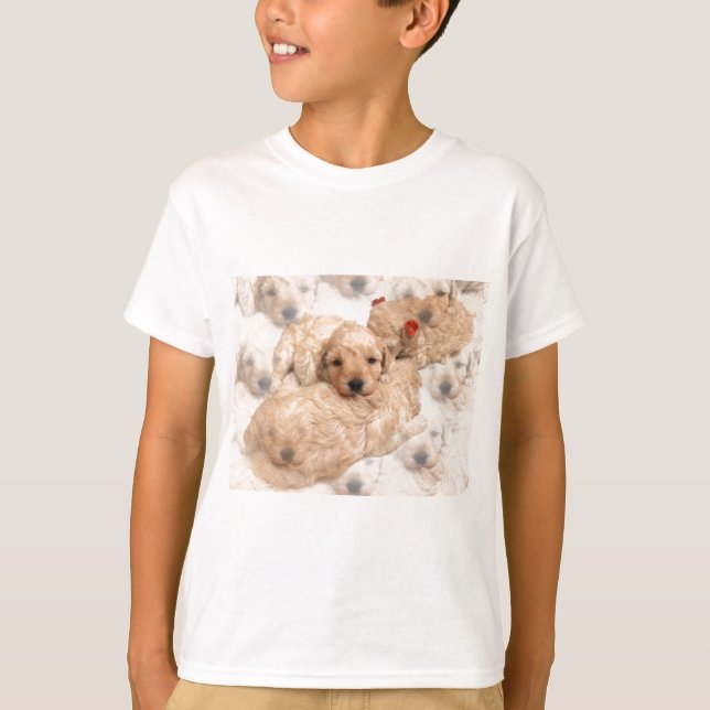 La camiseta del niño del perrito del golden (Anverso)