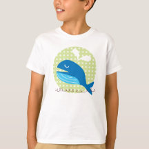 La camiseta del niño feliz de la ballena