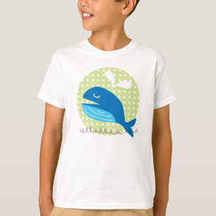 La camiseta del niño feliz de la ballena