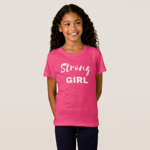 La camiseta del niño fuerte del chica (impresión