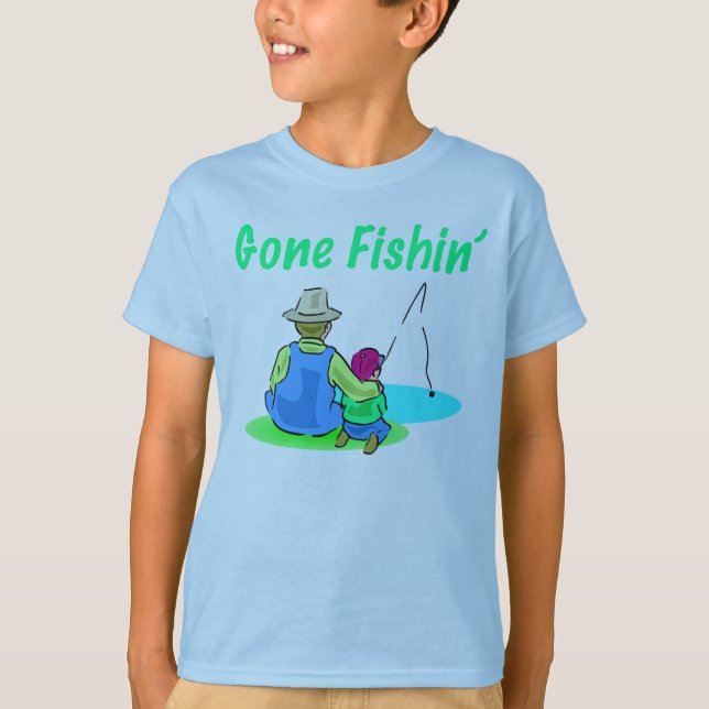 La camiseta del niño ido de Fishin (Anverso)