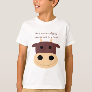 La camiseta del niño marrón lindo de la vaca